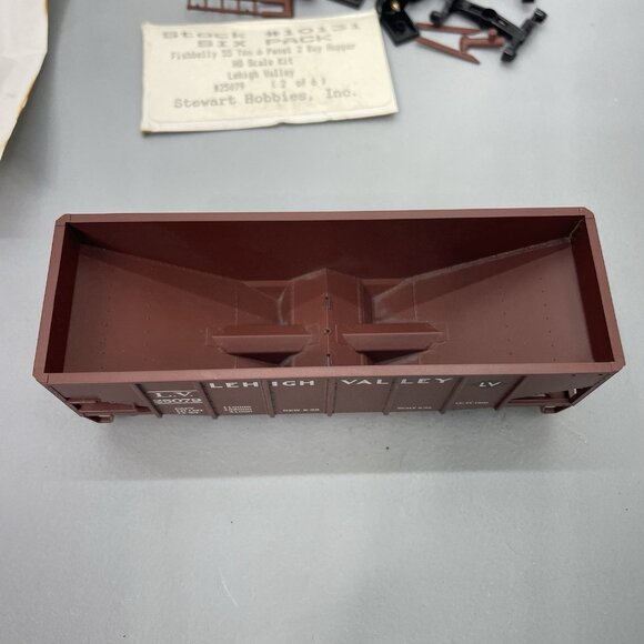 Stewart HO Lehigh Valley 25079 Fishbelly 55 Ton 6 Panel 2 Bay Hopper Train Car - Picture 9 of 12